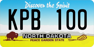 ND license plate KPB100