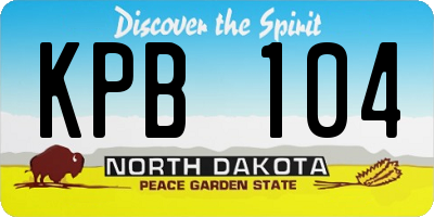 ND license plate KPB104