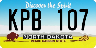 ND license plate KPB107