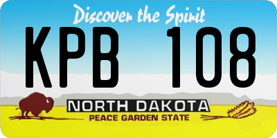 ND license plate KPB108