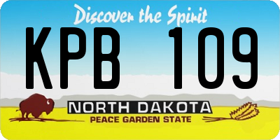ND license plate KPB109