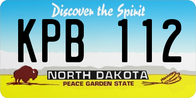 ND license plate KPB112