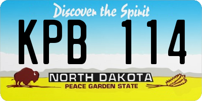 ND license plate KPB114