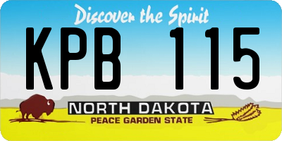 ND license plate KPB115