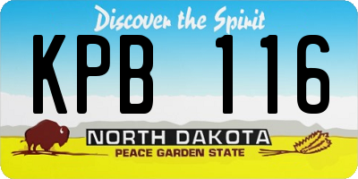 ND license plate KPB116