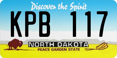 ND license plate KPB117