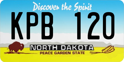 ND license plate KPB120