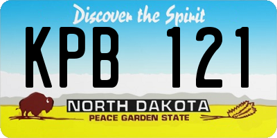 ND license plate KPB121