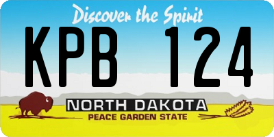 ND license plate KPB124