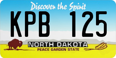 ND license plate KPB125