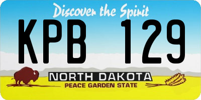 ND license plate KPB129