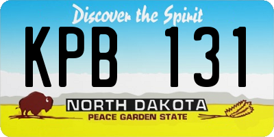 ND license plate KPB131