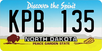 ND license plate KPB135
