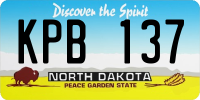 ND license plate KPB137