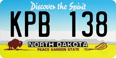 ND license plate KPB138