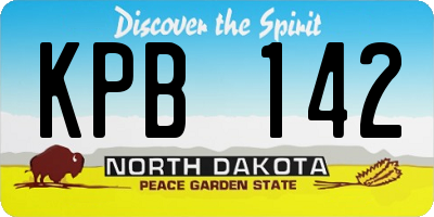 ND license plate KPB142