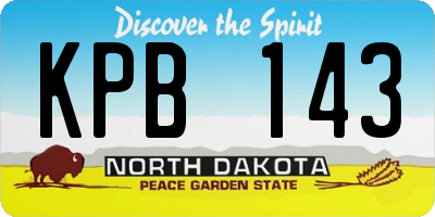 ND license plate KPB143