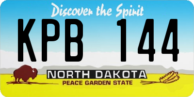 ND license plate KPB144