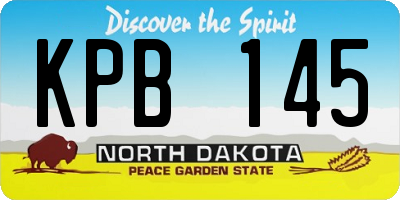 ND license plate KPB145