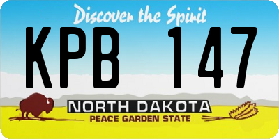ND license plate KPB147