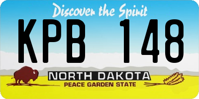 ND license plate KPB148