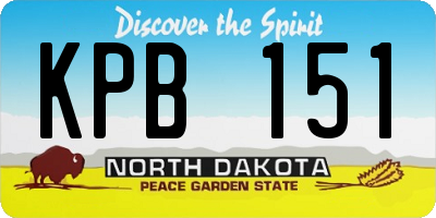 ND license plate KPB151
