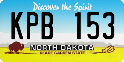 ND license plate KPB153