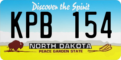 ND license plate KPB154