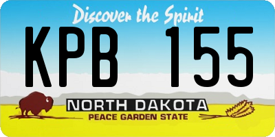 ND license plate KPB155