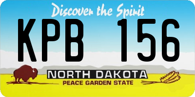 ND license plate KPB156