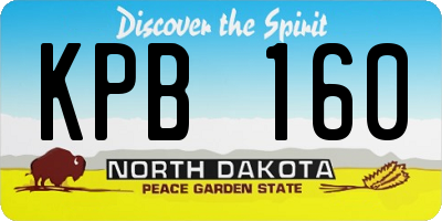 ND license plate KPB160
