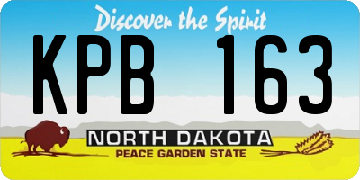 ND license plate KPB163