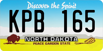 ND license plate KPB165