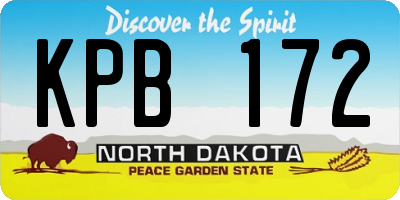 ND license plate KPB172