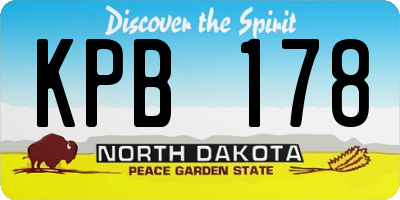 ND license plate KPB178