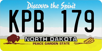 ND license plate KPB179