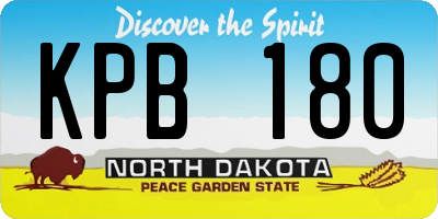 ND license plate KPB180