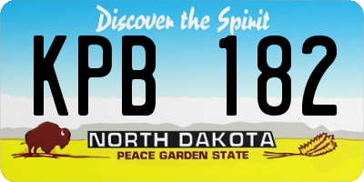 ND license plate KPB182