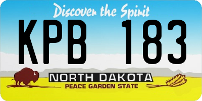 ND license plate KPB183