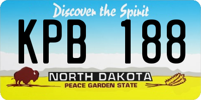 ND license plate KPB188