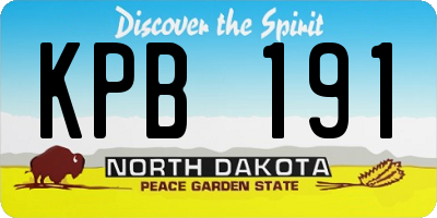 ND license plate KPB191