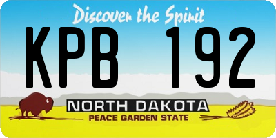 ND license plate KPB192