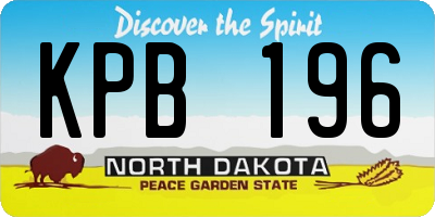 ND license plate KPB196