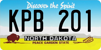 ND license plate KPB201