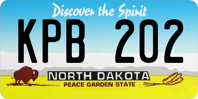 ND license plate KPB202