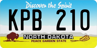 ND license plate KPB210