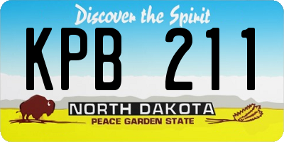 ND license plate KPB211