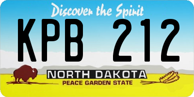 ND license plate KPB212