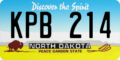 ND license plate KPB214