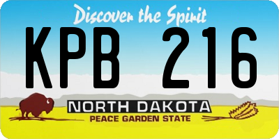 ND license plate KPB216